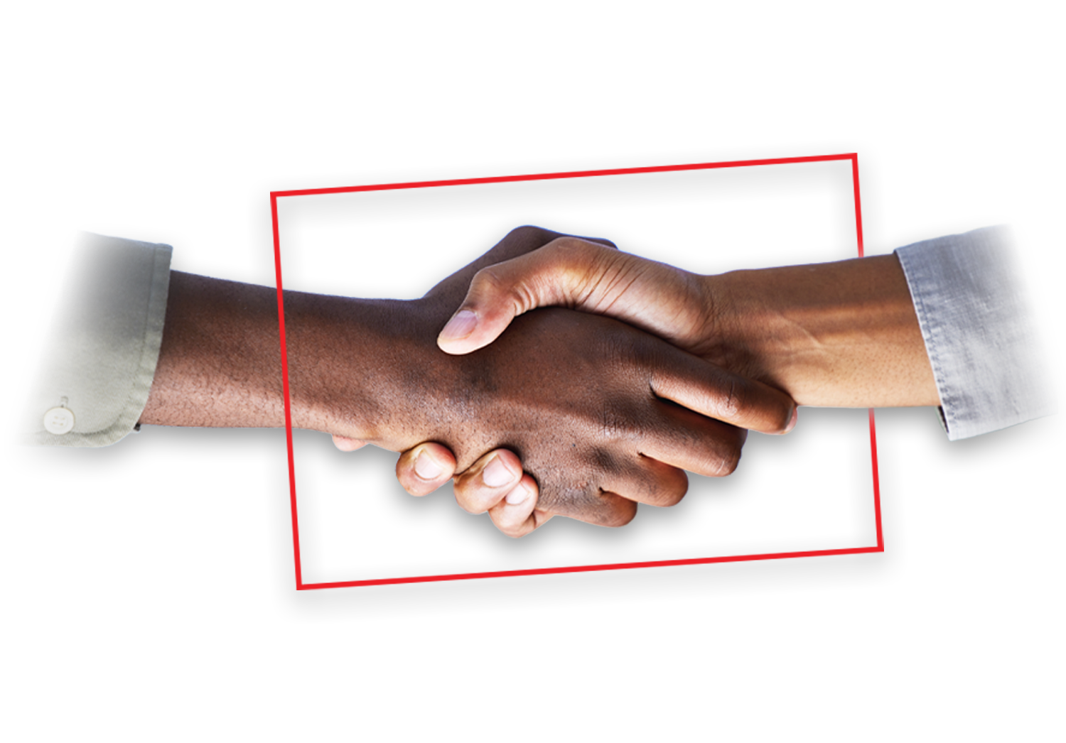 Three business people standing together and smiling